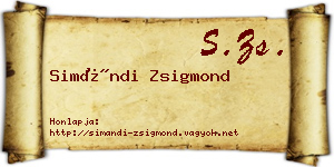 Simándi Zsigmond névjegykártya