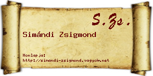 Simándi Zsigmond névjegykártya
